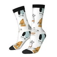 thumbnail image 1 of Pofeuu Puppy Print Crew Socks, Adult Running Hiking Socks for Youth and Adult, 1 of 6
