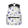thumbnail image 1 of Pofeuu Purple Chicory Print Laptop Backpack Travel Canvas Backpack for School Lightweight and Comfortable Backpack College Backpack Schoolbag, 1 of 6