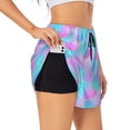 thumbnail image 1 of Pofeuu Purple Dragon Scales Print Women's Athletic Shorts Running Workout Shorts Tummy Control Quick Dry Gym Shorts with Pockets Double layer sports shorts-Large, 1 of 7