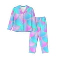 thumbnail image 1 of Pofeuu Purple Dragon Scales Print Womens Pajamas Set Long Sleeve Sleepwear Button Down Nightwear Soft Pj Lounge Sets Button Down Pajamas Women-Small, 1 of 7