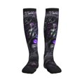 thumbnail image 1 of Pofeuu Purple-Eyed Floral Leopard Print Compression Socks for Women & Men Circulation - Best Support for Nurses,Running,Athletic,Sports, 1 of 7