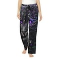 thumbnail image 1 of Pofeuu Purple-Eyed Floral Leopard Print Women's Fashion Pajama Pants with Pockets Comfy Drawstring Sleep Lounge Bottoms-Large, 1 of 6