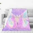 thumbnail image 1 of Pofeuu Purple Sparkling Butterfly Print Ultra-Soft Micro Fleece Blanket,for Bed Or Sofa,All Season Throw Blankets Flannel Blanket-50"x40", 1 of 7