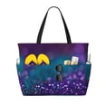 thumbnail image 1 of Pofeuu Purple and Green Glitter Print Beach Bag,Waterproof Sandproof Beach Tote Bag, Large Capacity Foldable Beach Bags for Women, 1 of 7
