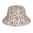 thumbnail image 1 of Pofeuu Quirky Santa Reindeer Retro Wave Print Bucket Hat for Women Men Reflective Bucket Hats Beach Summer Sun Hat Travel Fisherman Cap, 1 of 6