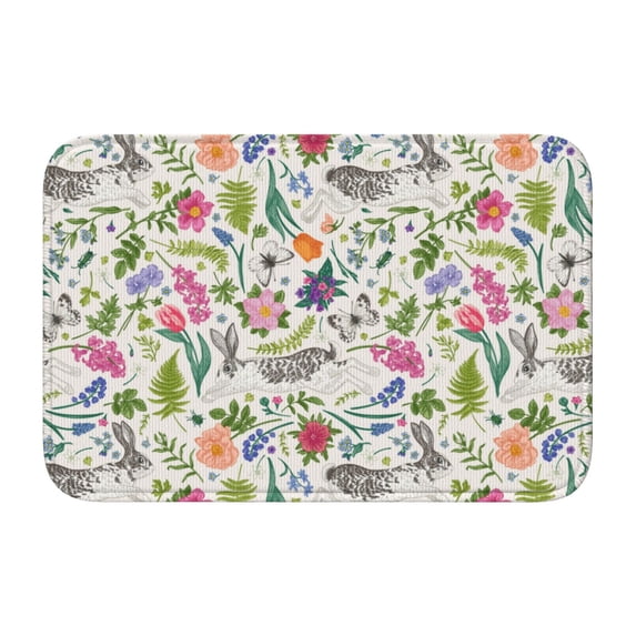 Pofeuu Rabbit And Butterfly Print Hem Mat 40x60 - Multipurpose Doormat for Indoor & Outdoor Use - Welcome Your Guests with our Entrance Mat