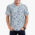 thumbnail image 1 of Pofeuu Rabbit And Butterfly Print Men's Loose Fit Midweight Short-Sleeve Pocket Polo-3X-Large, 1 of 6