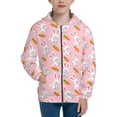thumbnail image 1 of Pofeuu Rabbit And Carrot Print Teenage Zipper Hoodie Sweatshirts Hooded Casual Jackets With Pocket For Boys Girls-Medium, 1 of 6