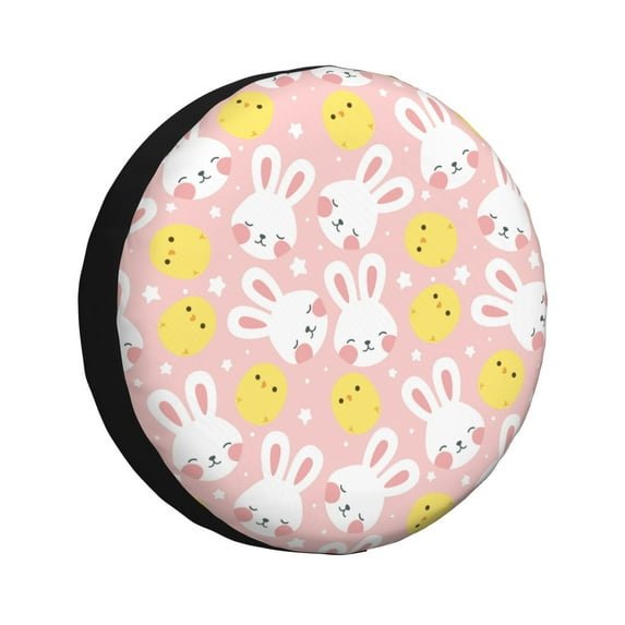 Pofeuu Rabbit And Chick Print Spare Tire Wheel Cover for Car Truck SUV Camper Universal Fit Spare Tire Cover RV Spare Tire Covers-17 inch
