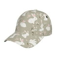 thumbnail image 1 of Pofeuu Rabbit And Flower Print Adult Adjustable Embroidered Graphic Baseball Hat for Men and Women, 1 of 6