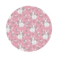 thumbnail image 1 of Pofeuu Rabbit And Flower Print Leather Coasters Set of 6, Round Cups Mugs Mat Pad for Home Kitchen Heat Resistant Drink Coasters,Round Shape, 1 of 7