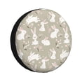 thumbnail image 1 of Pofeuu Rabbit And Flower Print Spare Tire Wheel Cover for Car Truck SUV Camper Universal Fit Spare Tire Cover RV Spare Tire Covers-14 inch, 1 of 6