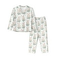 thumbnail image 1 of Pofeuu Rabbit And Flower Print Womens Pajamas Set Long Sleeve Sleepwear Button Down Nightwear Soft Pj Lounge Sets Button Down Pajamas Women-Medium, 1 of 7