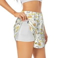 thumbnail image 1 of Pofeuu Rabbit And Milk Tea Print Women's Athletic Shorts Running Workout Shorts Tummy Control Quick Dry Gym Shorts with Pockets Double layer sports shorts-Large, 1 of 7