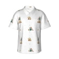 thumbnail image 1 of Pofeuu Rabbit Blowing Dandelions Print Hawaiian Shirt for Men Sleeves Casual Button Down Summer Beach Dress Shirts T-Shirts,X-Large, 1 of 7