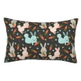 thumbnail image 1 of Pofeuu Rabbit Is Eating Carrots Print Polyester Microfiber Plush Pillowcases, Super Soft and Cozy Pillow Case Covers with Envelop Closure（Pillow core not included）-16"x24", 1 of 6