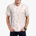 thumbnail image 1 of Pofeuu Rabbit Print Men's Loose Fit Midweight Short-Sleeve Pocket Polo-X-Large, 1 of 6