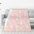 thumbnail image 1 of Pofeuu Rabbit Sunflower Print Ultra-Soft Micro Fleece Blanket,for Bed Or Sofa,All Season Throw Blankets Flannel Blanket-50"x40", 1 of 7