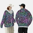 thumbnail image 1 of Pofeuu Rainbow Animal Skin Print Sun Protection Outdoor Lightweight Full Zip UV Cooling Hoodie Long Sleeve Summer Clothing for Outdoor Hiking-Small, 1 of 5