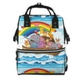 thumbnail image 1 of Pofeuu Rainbow Animals on Noah's Ark Print Diaper Bag Backpack, Multifunction Travel Pack Maternity Baby Changing Bags, Large Capacity, Waterproof, 1 of 6