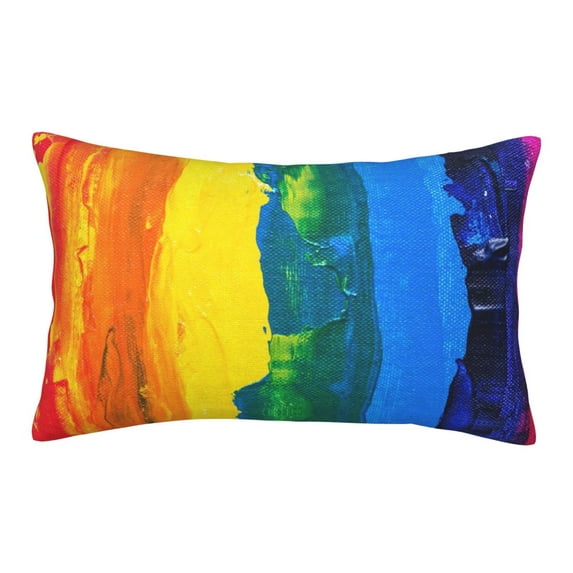 Pofeuu Rainbow Colored Print Polyester Microfiber Plush Pillowcases, Super Soft and Cozy Pillow Case Covers with Envelop Closure(Pillow core not included)-16"x24"