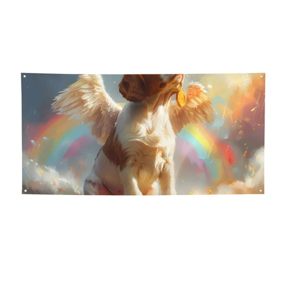 Pofeuu Rainbow English Cocker Spaniel Print Colorful Yard Festival Banner Sign Party Outdoor & Indoor Party Decoration Banne Festival Yard Sign-Medium
