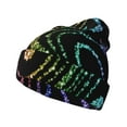 thumbnail image 1 of Pofeuu Rainbow Glitter Print Beanie Hat for Men Women Knit Winter Hat Warm Cuffed Skull Beanie Slouchy Soft Unisex, 1 of 6