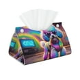 thumbnail image 1 of Pofeuu Rainbow Poodle Urban Street Print Tissue Box Cover, Modern Decorative PU Leather Rectangular Tissue Box Case Organizer Holder for Vanity Countertop, Night Stands, Livingroom, 1 of 7