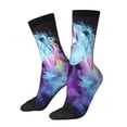 thumbnail image 1 of Pofeuu Rainbow Spotted White Horse Print Crew Socks, Adult Running Hiking Socks for Youth and Adult, 1 of 6