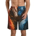 thumbnail image 1 of Pofeuu Red And Blue Fire Dragon F Prin Men's Swim Trunks Quick Dry Bathing Suit Swimming Board Shorts Mesh Lining Beach Swimwear-Small, 1 of 6