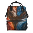 thumbnail image 1 of Pofeuu Red And Blue Fire Dragon F Print Diaper Bag Backpack, Multifunction Travel Pack Maternity Baby Changing Bags, Large Capacity, Waterproof, 1 of 6
