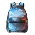 thumbnail image 1 of Pofeuu Red And Blue Fire Mountains Print Backpack for Men and Women - Basic Bookbag Casual Daypack Backpacks for College Work Travel-One Size, 1 of 5