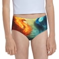 thumbnail image 1 of Pofeuu Red And Blue Fire Peacock Print Soft Cotton Underwear Girls'Briefs Soft Undies, 1 of 7