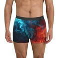 thumbnail image 1 of Pofeuu Red And Blue Fire Print Men’s Boxer Briefs, Moisture-Wicking Underwear, Regular,Trunk-Medium, 1 of 5