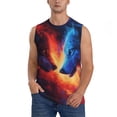 thumbnail image 1 of Pofeuu Red And Blue Fire Wolf Print Men's Muscle T-Shirt, Sleeveless, Muscle Tank, Classic Muscle Tee Top For Men Casual Sleeveless Muscle T-Shirt Trendy Clothes-Medium, 1 of 7