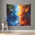 thumbnail image 1 of Pofeuu Red And Blue Flame Waves Print Wall Tapestry Decoration Wall Hanging Tapestry 60 x 51 Inch, 1 of 6