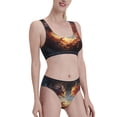 thumbnail image 1 of Pofeuu Red And Gray Flame Fox Print Womens Bathing Suits Modest High Waisted Bikini Sets Cute Halter 2 Piece Swim Suit, 1 of 7