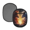 thumbnail image 1 of Pofeuu Red And White Flame Fox Print Silicone Pot Mat Mitten With Hanging Loop Heat Resistant Oven Mitts Non-Slip Bbq Baking Smoking Potholders, 1 of 7