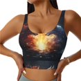 thumbnail image 1 of Pofeuu Red And White Flame Fox Print Sports Bra for Women Sexy Vest Yoga Running Gym Fitness Crop Bras Tops-X-Large, 1 of 8