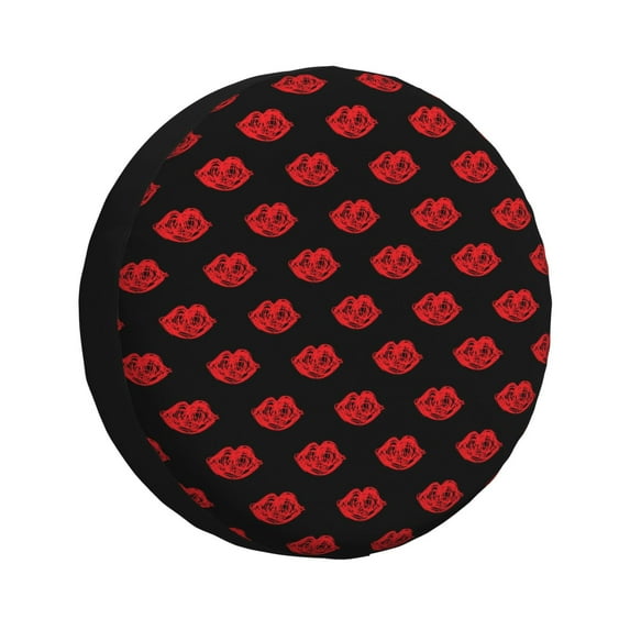 Pofeuu Red Beautiful Lips Print Spare Tire Wheel Cover for Car Truck SUV Camper Universal Fit Spare Tire Cover RV Spare Tire Covers-16 inch
