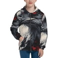 thumbnail image 1 of Pofeuu Red Black Ink Style Bald Eagle Print Teenage Zipper Hoodie Sweatshirts Hooded Casual Jackets With Pocket For Boys Girls-Medium, 1 of 6
