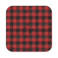thumbnail image 1 of Pofeuu Red Black Plaid Print Leather Coasters Set of 6, Round Cups Mugs Mat Pad for Home Kitchen Heat Resistant Drink Coasters,Square, 1 of 7