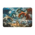 thumbnail image 1 of Pofeuu Red Blue Dragon Battle Epic Print Flannel Doormats Rug16"x24"Rug Washable Doormats Indoor Outdoor Rugs for Layered Front Door Mats, Porch, Kitchen, Entryway, 1 of 7