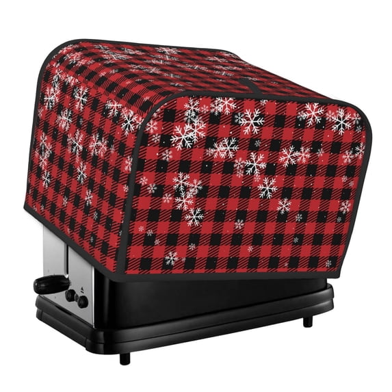 Pofeuu Red Buffalo Plaid Print Toaster Cover 4 Slice, Bread Dust Cover & Fingerprint Protection, Kitchen Small Appliance Covers(Toaster Cover)