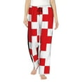 thumbnail image 1 of Pofeuu Red Cross 1 Print Women's Fashion Pajama Pants with Pockets Comfy Drawstring Sleep Lounge Bottoms-Large, 1 of 6
