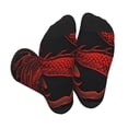 thumbnail image 1 of Pofeuu Red Dragon On Black Print Crew Socks, Adult Running Hiking Socks for Youth and Adult, 1 of 7
