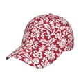 thumbnail image 1 of Pofeuu Red Flowers Print Adult Adjustable Embroidered Graphic Baseball Hat for Men and Women, 1 of 6