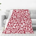 thumbnail image 1 of Pofeuu Red Flowers Print Ultra-Soft Micro Fleece Blanket,for Bed Or Sofa,All Season Throw Blankets Flannel Blanket-40"x30", 1 of 7