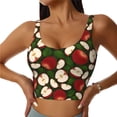 thumbnail image 1 of Pofeuu Red Fruit Print Sports Bra for Women Sexy Vest Yoga Running Gym Fitness Crop Bras Tops-Small, 1 of 8