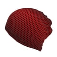 thumbnail image 1 of Pofeuu Red Geometric Print Multifunction Beanie Hat for Men Women Fashion Scarf Soft Stretch Skull Cap, 1 of 8